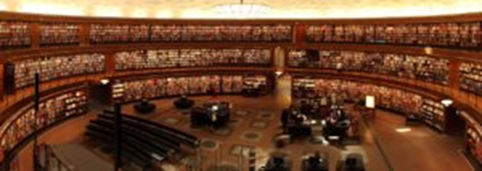 A library with many shelves
